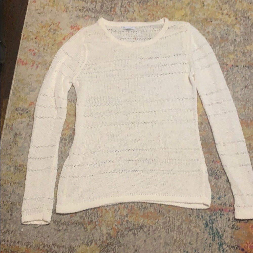 White Gap sweater